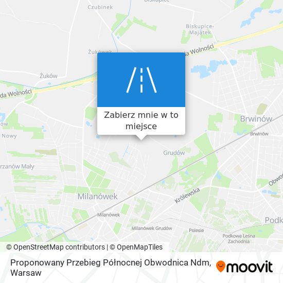 Mapa Proponowany Przebieg Północnej Obwodnica Ndm