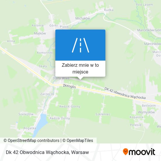 Mapa Dk 42 Obwodnica Wąchocka