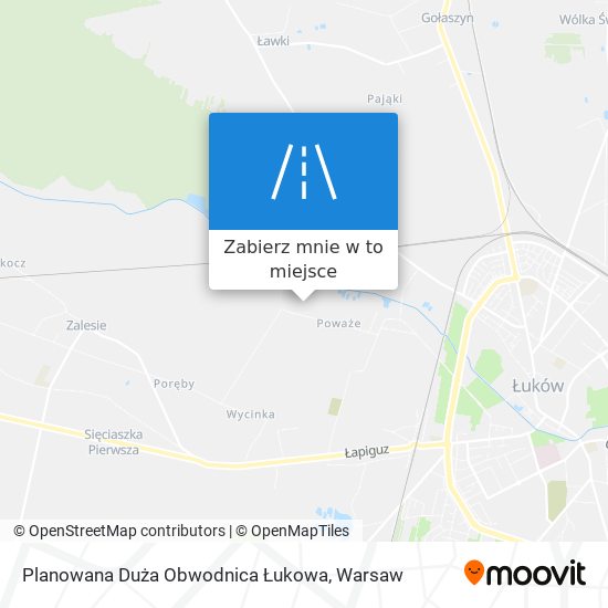 Mapa Planowana Duża Obwodnica Łukowa