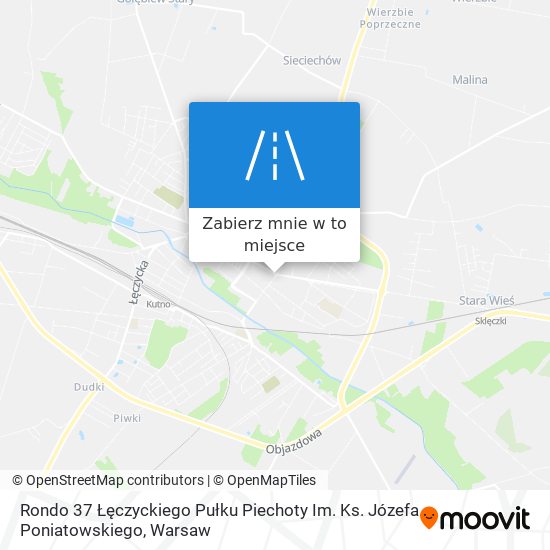 Mapa Rondo 37 Łęczyckiego Pułku Piechoty Im. Ks. Józefa Poniatowskiego