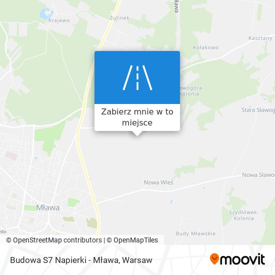 Mapa Budowa S7 Napierki - Mława