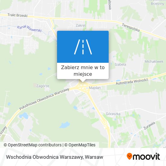 Mapa Wschodnia Obwodnica Warszawy