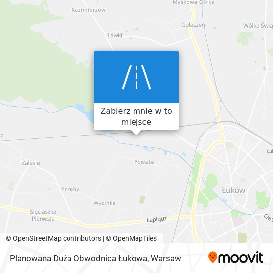 Mapa Planowana Duża Obwodnica Łukowa