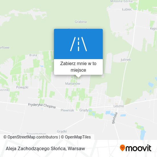 Mapa Aleja Zachodzącego Słońca