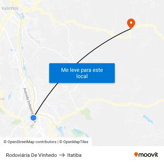 Rodoviária De Vinhedo to Itatiba map