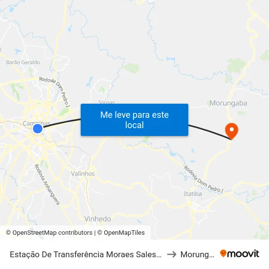 Estação De Transferência Moraes Sales - Ponto 2 to Morungaba map
