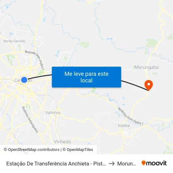 Estação De Transferência Anchieta - Pista Interna (2) to Morungaba map