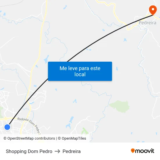 Shopping Dom Pedro to Pedreira map