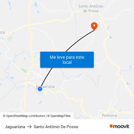 Jaguariúna to Santo Antônio De Posse map