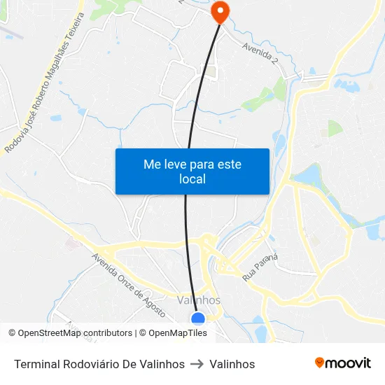 Terminal Rodoviário De Valinhos to Valinhos map
