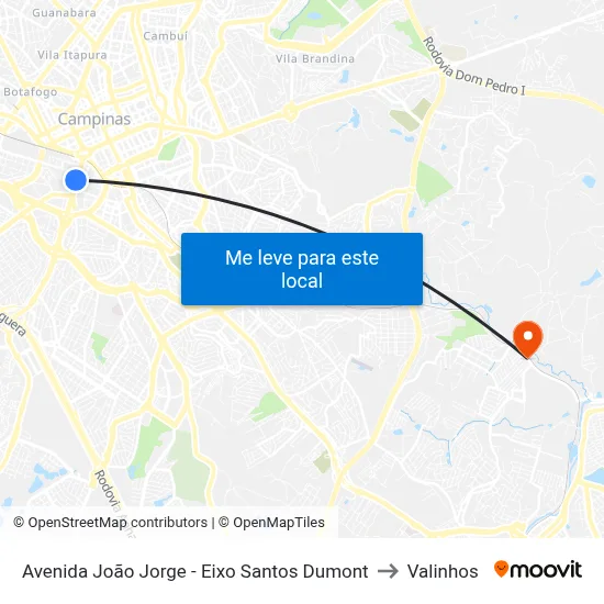 Avenida João Jorge - Eixo Santos Dumont to Valinhos map