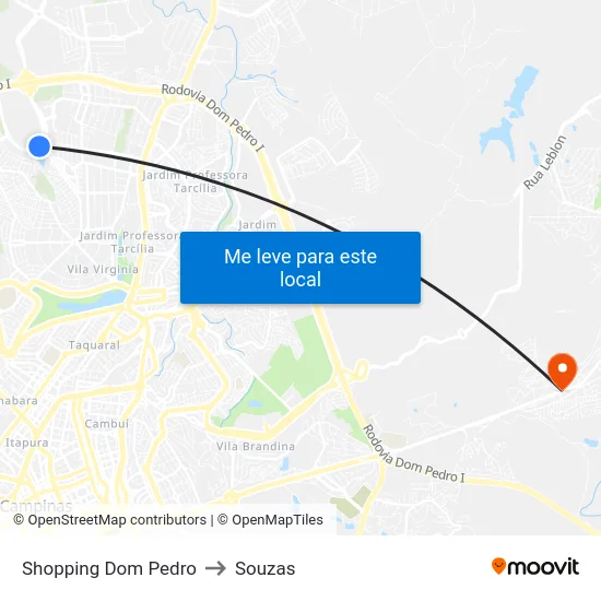 Shopping Dom Pedro to Souzas map