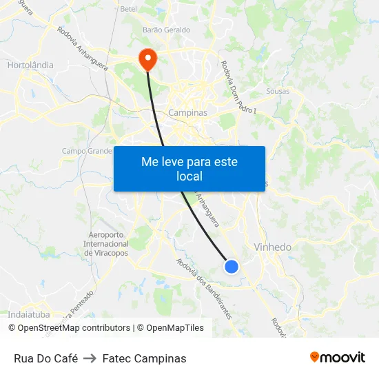 Rua Do Café to Fatec Campinas map