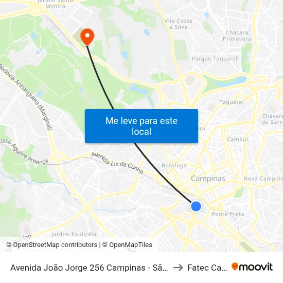 Avenida João Jorge 256 Campinas - São Paulo 13035-680 Brasil to Fatec Campinas map