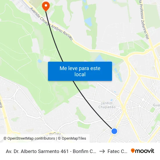 Av. Dr. Alberto Sarmento 461 - Bonfim Campinas - SP 13070-711 Brasil to Fatec Campinas map