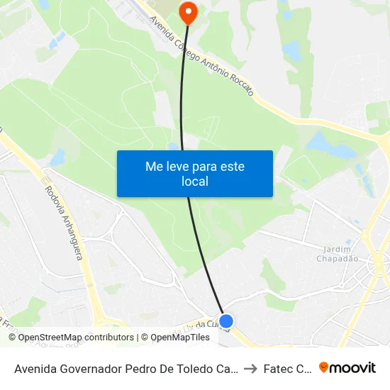Avenida Governador Pedro De Toledo Campinas - São Paulo 13033 Brasil to Fatec Campinas map