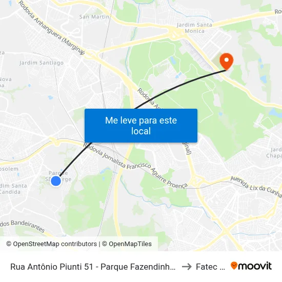 Rua Antônio Piunti 51 - Parque Fazendinha Campinas - SP República Federativa Do Brasil to Fatec Campinas map
