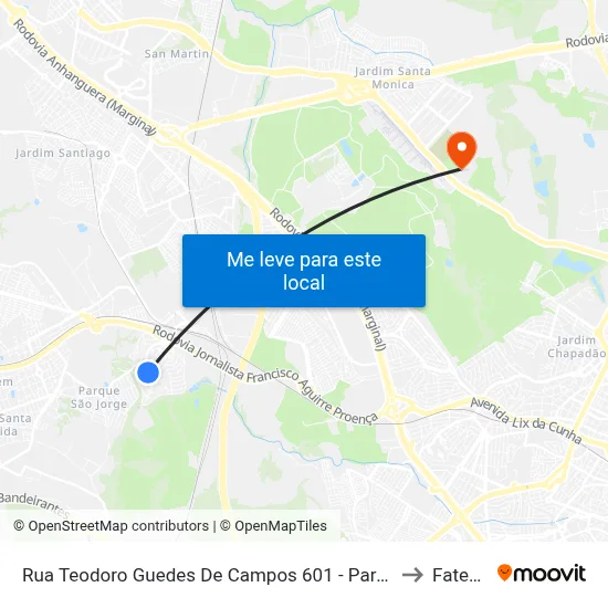 Rua Teodoro Guedes De Campos 601 - Parque Santa Bárbara Campinas - SP República Federativa Do Brasil to Fatec Campinas map