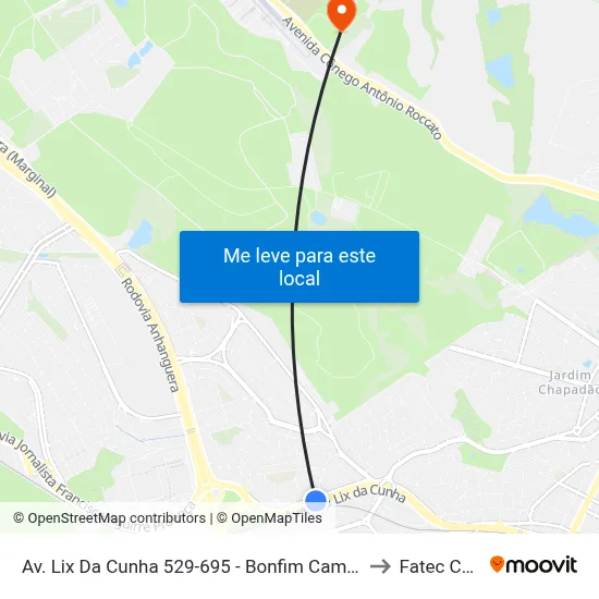 Av. Lix Da Cunha 529-695 - Bonfim Campinas - SP 13070-716 Brasil to Fatec Campinas map