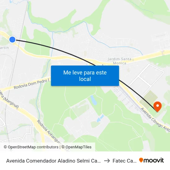 Avenida Comendador Aladino Selmi Campinas - São Paulo Brasil to Fatec Campinas map