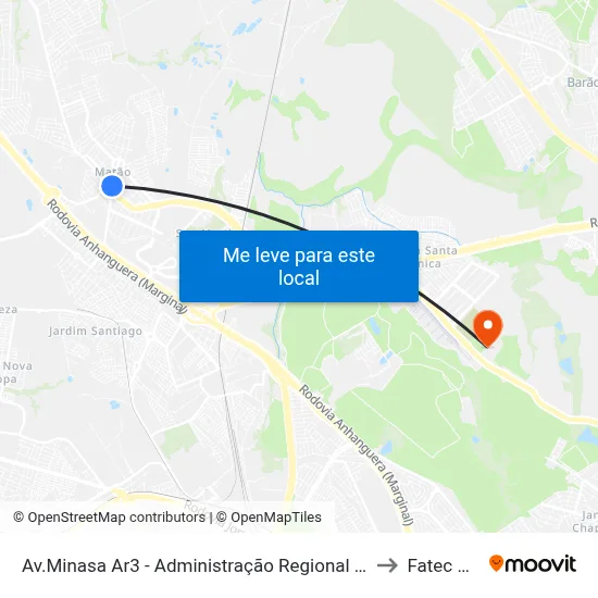 Av.Minasa Ar3 - Administração Regional Do Matão Sumaré - São Paulo Brasil to Fatec Campinas map