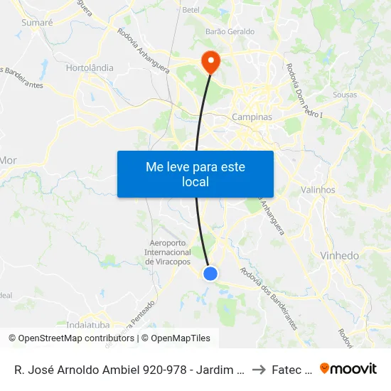 R. José Arnoldo Ambiel 920-978 - Jardim Sao Domingos Campinas - SP 13053-341 Brasil to Fatec Campinas map