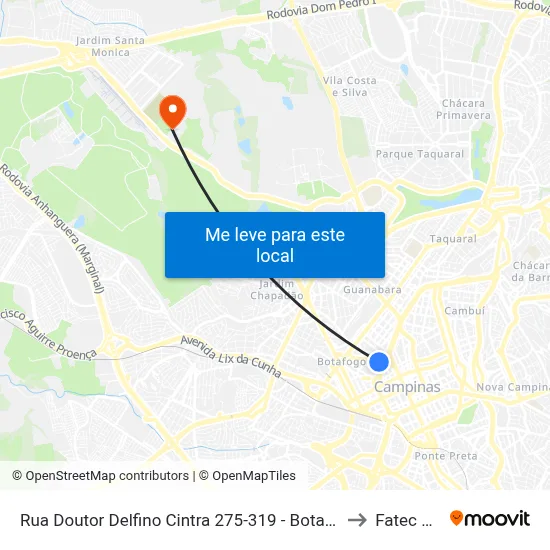 Rua Doutor Delfino Cintra 275-319 - Botafogo Campinas - SP 13020-100 Brasil to Fatec Campinas map