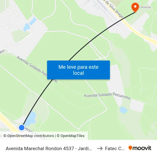 Avenida Marechal Rondon 4537 - Jardim Eulina Campinas - SP Brasil to Fatec Campinas map