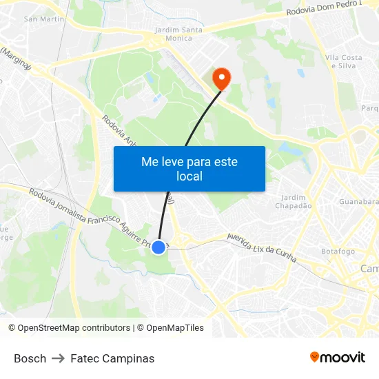 Bosch to Fatec Campinas map