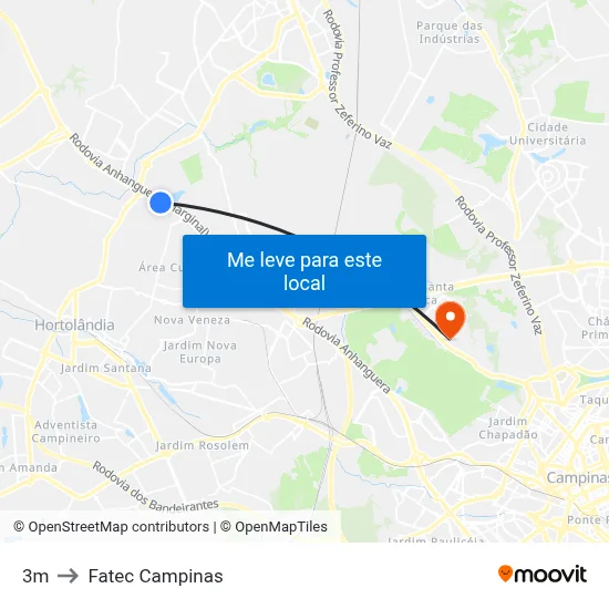 3m to Fatec Campinas map