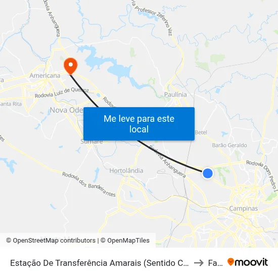 Estação De Transferência Amarais (Sentido Centro) to Fam map