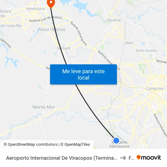 Aeroporto Internacional De Viracopos (Terminal 0 - Plataformas De Ônibus Rodoviários) to Fam map