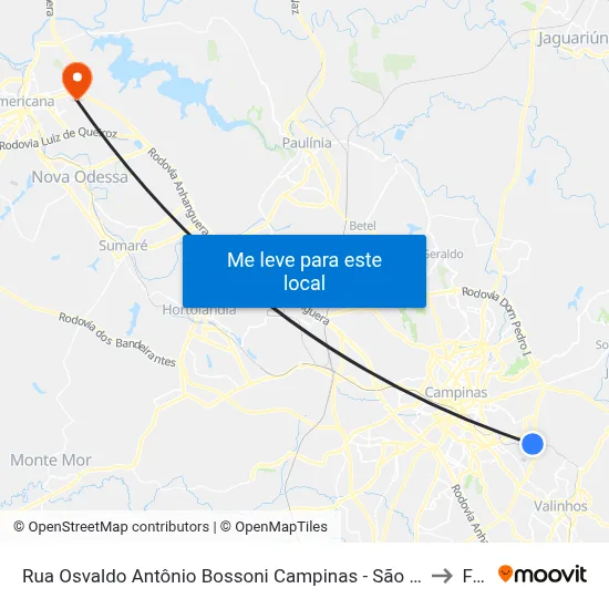 Rua Osvaldo Antônio Bossoni Campinas - São Paulo 13101 Brasil to Fam map