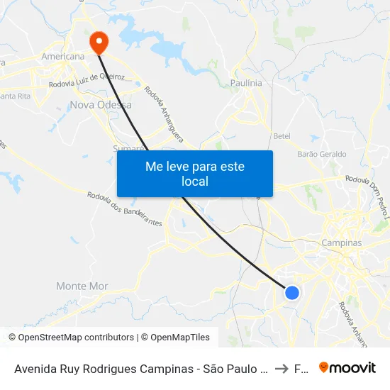 Avenida Ruy Rodrigues Campinas - São Paulo 13060 Brasil to Fam map