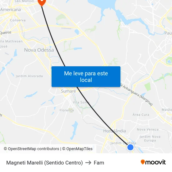 Magneti Marelli (Sentido Centro) to Fam map