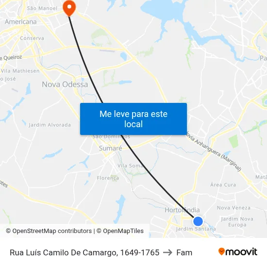 Rua Luís Camilo De Camargo, 1649-1765 to Fam map
