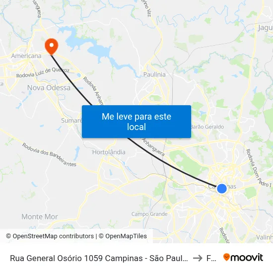 Rua General Osório 1059 Campinas - São Paulo 13010 Brasil to Fam map