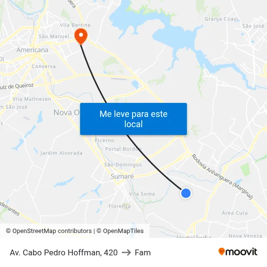 Av. Cabo Pedro Hoffman, 420 to Fam map