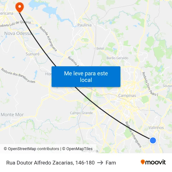 Rua Doutor Alfredo Zacarias, 146-180 to Fam map