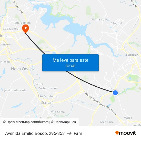 Avenida Emílio Bôsco, 295-353 to Fam map