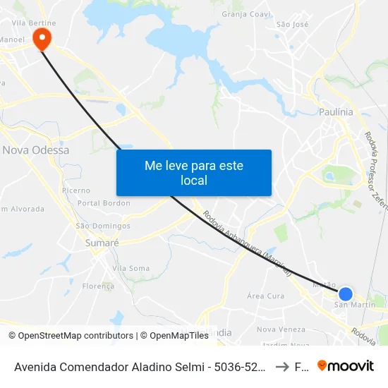 Avenida Comendador Aladino Selmi -  5036-5244 - Vila San Martin to Fam map
