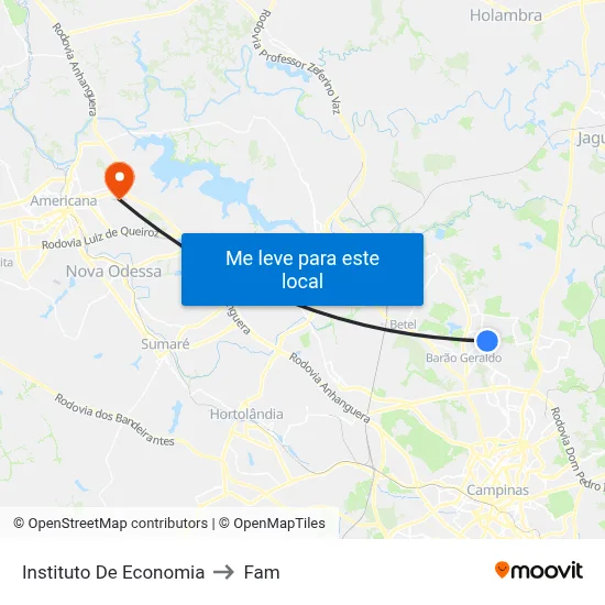 Instituto De Economia to Fam map