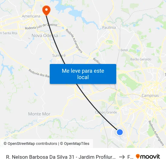 R. Nelson Barbosa Da Silva 31 - Jardim Profilurb Campinas - SP 13056-328 Brasil to Fam map