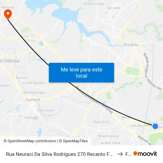 Rua Neuraci Da Silva Rodrigues 270 Recanto Fortuna Campinas - SP 13082-574 Brasil to Fam map