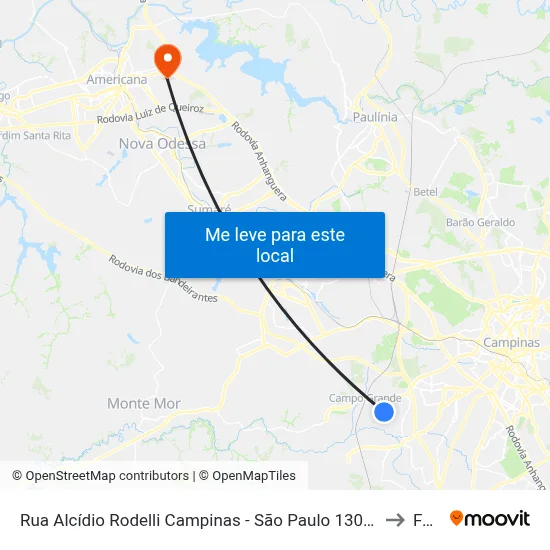 Rua Alcídio Rodelli Campinas - São Paulo 13059 Brasil to Fam map