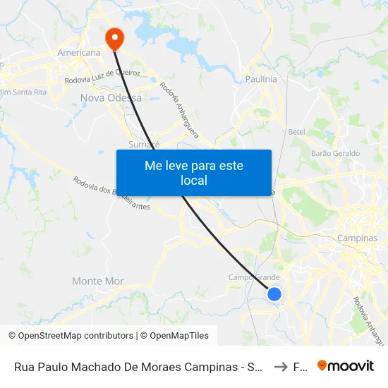 Rua Paulo Machado De Moraes Campinas - São Paulo Brasil to Fam map