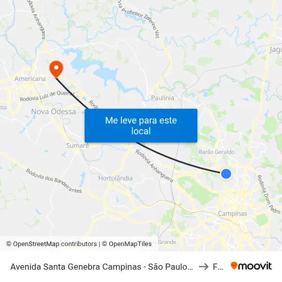 Avenida Santa Genebra Campinas - São Paulo 13081 Brasil to Fam map