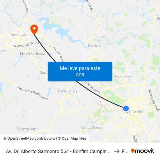 Av. Dr. Alberto Sarmento 564 - Bonfim Campinas - SP 13070-711 Brasil to Fam map