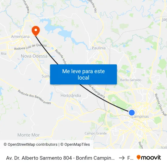 Av. Dr. Alberto Sarmento 804 - Bonfim Campinas - SP 13070-710 Brasil to Fam map