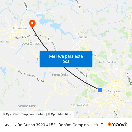 Av. Lix Da Cunha 3990-4152 - Bonfim Campinas - SP 13070-716 Brasil to Fam map